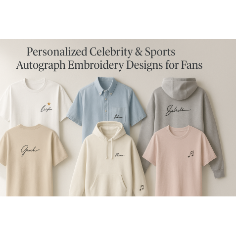 Personalized Celebrity & Sports Autograph Embroidery Designs for Fans