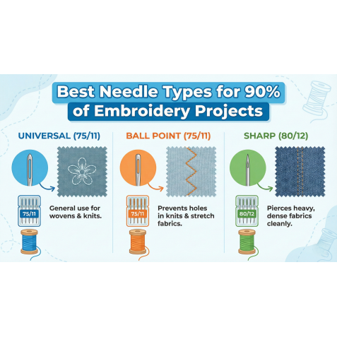 Best Needle Types for 90% of Embroidery Projects (Updated 2025)