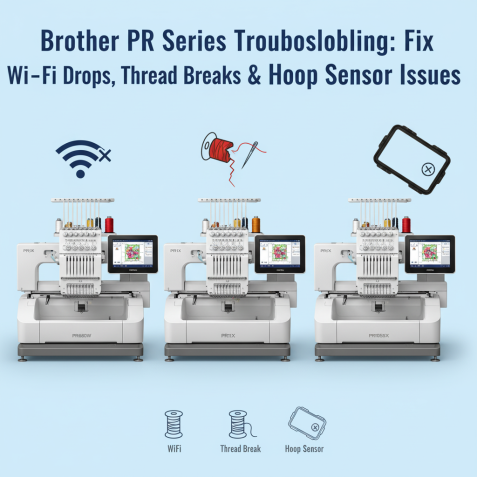 Brother PR Series (PR680W, PR1X, PR1055X) Troubleshooting: Fix Wi-Fi Drops, Thread Breaks, and Hoop Sensor Misalignment
