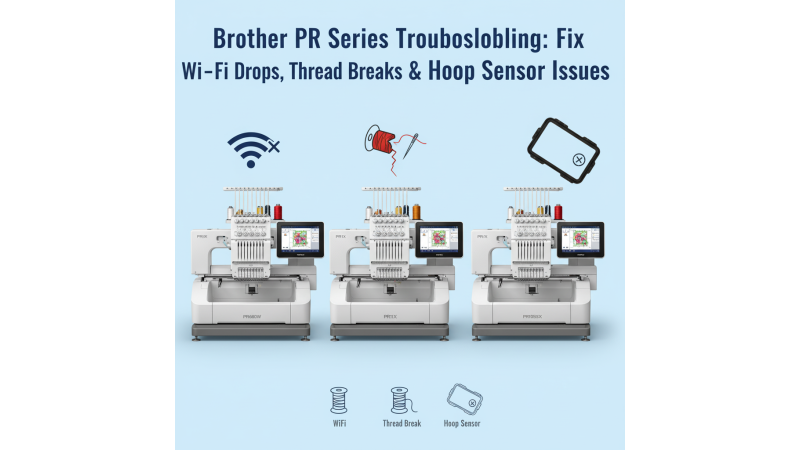 Brother PR Series (PR680W, PR1X, PR1055X) Troubleshooting: Fix Wi-Fi Drops, Thread Breaks, and Hoop Sensor Misalignment