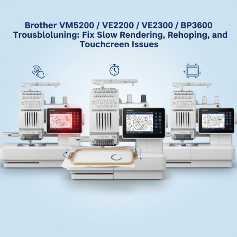 Brother VM5200 / VE2300 / BP3600: Fix Slow File Rendering, Rehooping Limits, and Touchscreen Accuracy Issues