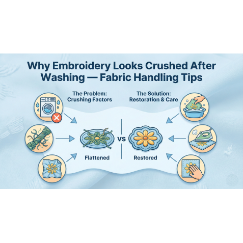 Why Embroidery Looks “Crushed” After Washing — Fabric Handling Tips