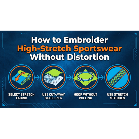 How to Embroider High-Stretch Sportswear Without Distortion
