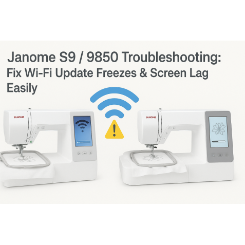 Janome S9 / 9850 Troubleshooting: Fix Wi-Fi Update Freezes & Screen Lag Easily
