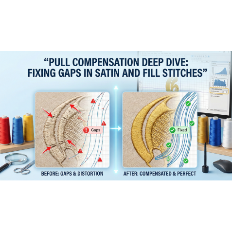 Pull Compensation Deep Dive: Fixing Gaps in Satin and Fill Stitches