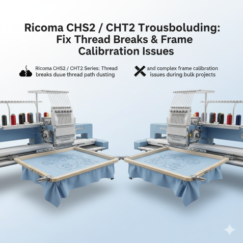 Ricoma CHS2 / CHT2 Series Troubleshooting: Fix Thread Breaks and Frame Calibration Issues in Bulk Embroidery