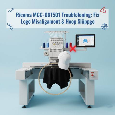 Ricoma MCC-061501 Troubleshooting: Fix Misalignment with Pre-Digitized Logos & Cap Hoop Slippage