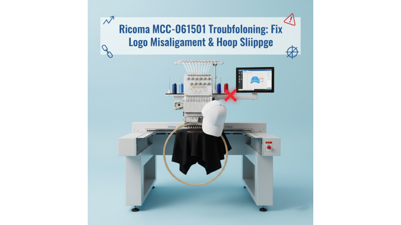 Ricoma MCC-061501 Troubleshooting: Fix Misalignment with Pre-Digitized Logos & Cap Hoop Slippage