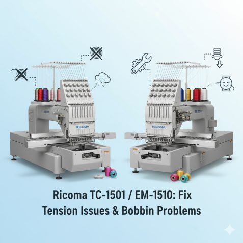 Ricoma TC-1501 / EM-1010: Fix Tension Issues and Reduce Bobbin Changes for Small Business Embroidery Success