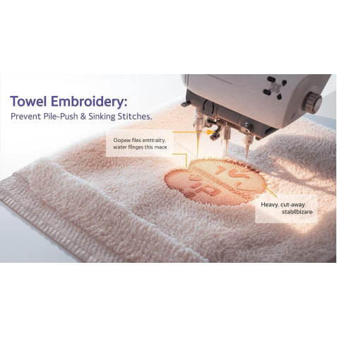 Towel Embroidery Issues: How to Prevent Pile Push and Sinking Stitches
