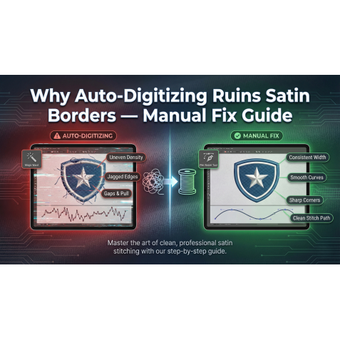 Why Auto-Digitizing Ruins Satin Borders — Manual Fix Guide