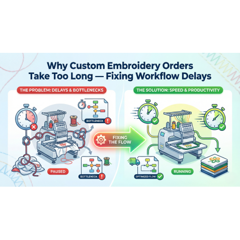 Why Custom Embroidery Orders Take Too Long — Fixing Workflow Delays