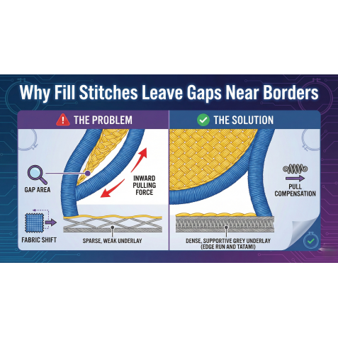 Why Fill Stitches Leave Gaps Near Borders