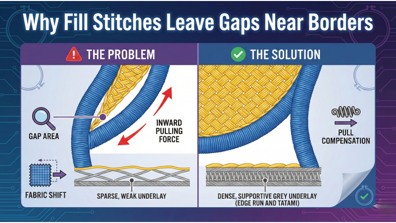 Why Fill Stitches Leave Gaps Near Borders