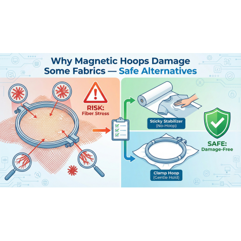 Why Magnetic Hoops Damage Some Fabrics — Safe Alternatives