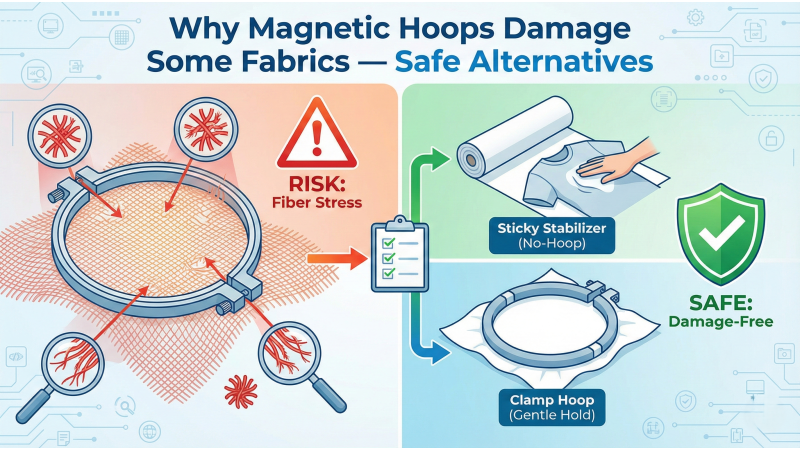 Why Magnetic Hoops Damage Some Fabrics — Safe Alternatives