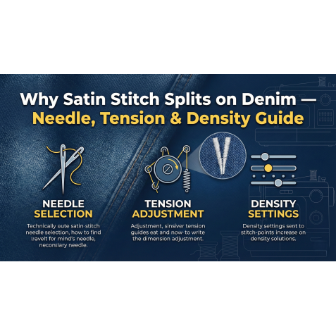Why Satin Stitch Splits on Denim — Needle, Tension & Density Guide