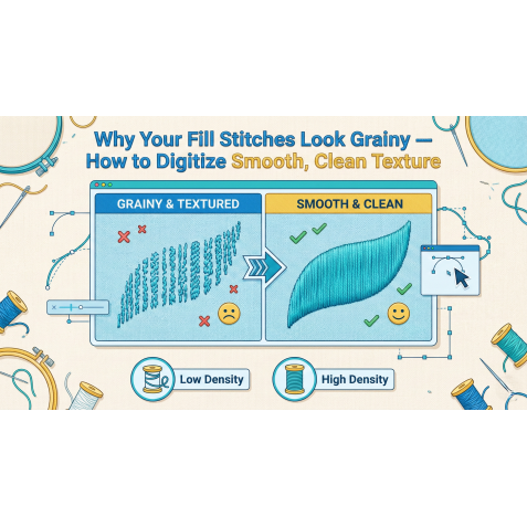 Why Your Fill Stitches Look Grainy — How to Digitize Smooth, Clean Texture
