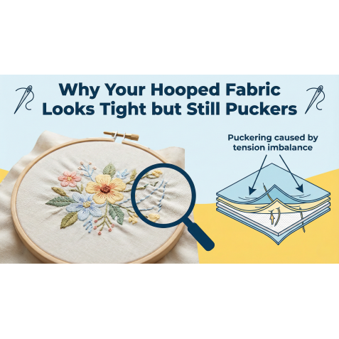 Why Your Hooped Fabric Looks Tight but Still Puckers (Real Causes & Fixes)