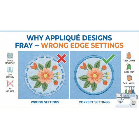Why Appliqué Designs Fray — Wrong Edge Settings