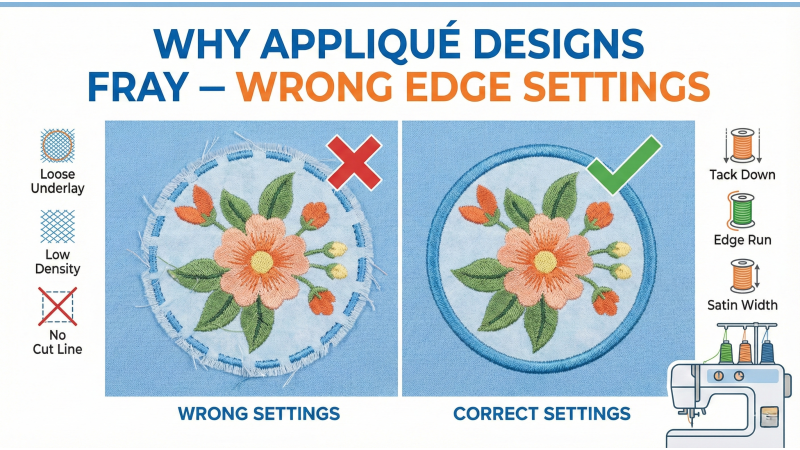Why Appliqué Designs Fray — Wrong Edge Settings