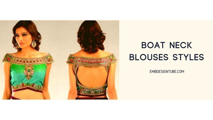 Top 10 Boat Neck Blouses Styles - Boat Neck Blouse Patterns