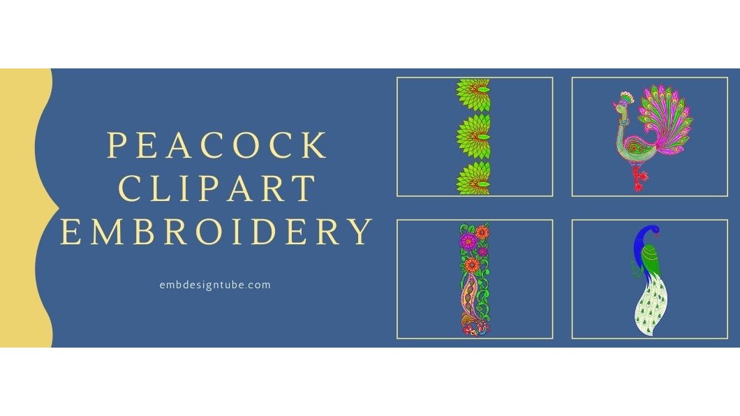 Peacock Clipart Embroidery Designs