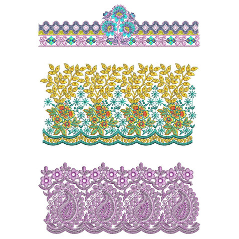 50 Lace Embroidery Designs | June 2021 Bulk Download