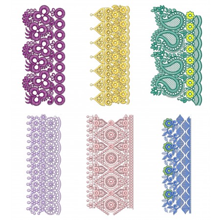 50 Lace Embroidery Designs | March 2021 Bulk Download