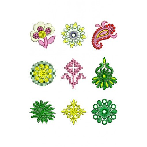 Applique Butta Embroidary Design Bulk Download | 50 Designs