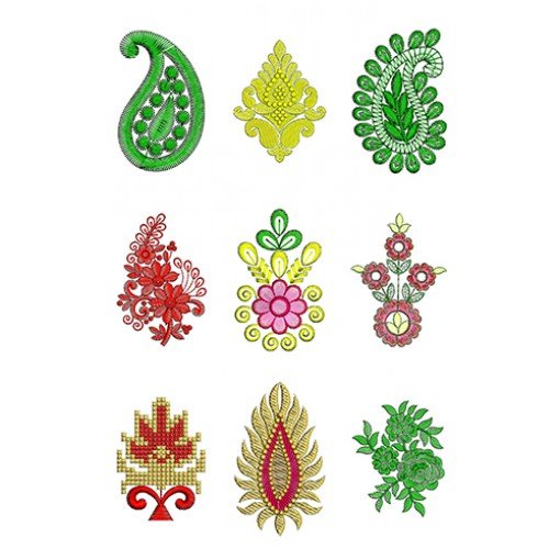 Applique Butta Embroidary Design Bulk Download | 50 Designs