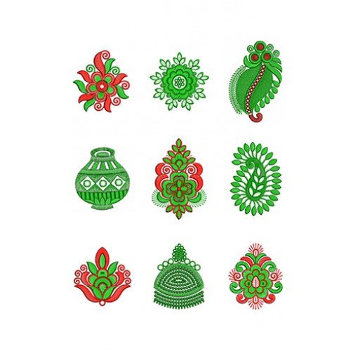 Applique Butta Embroidary Design Bulk Download | 50 Designs
