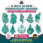 6 Inch Floral Embroidery Design Bundle - 10 Embroidery Designs