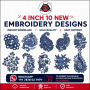 4 Inch Floral Embroidery Design Bundle – 10 New Designs