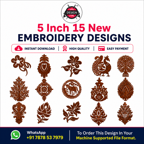 5 Inch 15 Embroidery Design Pack