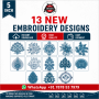5 Inch 13 Floral Embroidery Designs Bundle – Instant Download