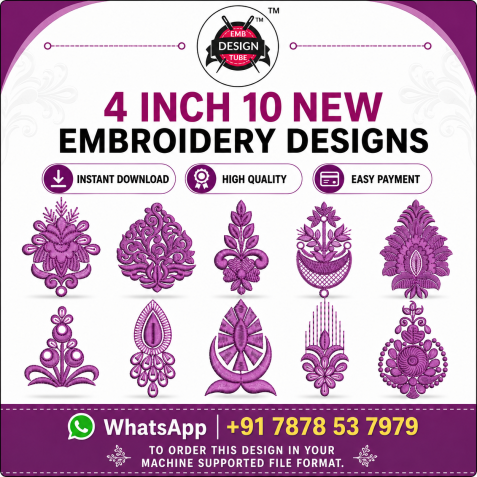 4 Inch Floral Design Bundle – 10 Embroidery Patterns