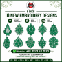6 Inch 10 New Floral Embroidery Designs Bundle