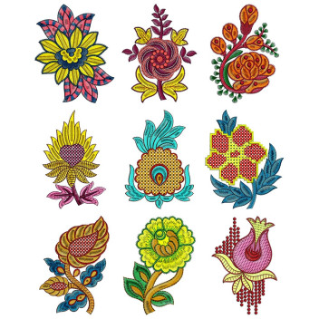 Applique Flowers Design Bulk Download | 50 Designs
