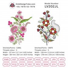 Punjabi Suit Embroidery Designs - Janome & More! Floral Motifs Punjabi Suit Embroidery Designs - Janome & More! Floral Motifs