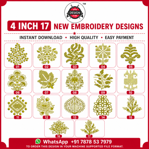 17 Versatile Floral & Botanical Embroidery Motif Collection
