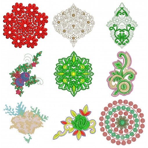 Applique Floral Design Elements  Bulk Download | 50 Designs