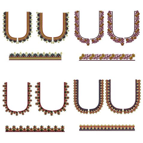 Blouse Embroidery Pack Of 10 Designs
