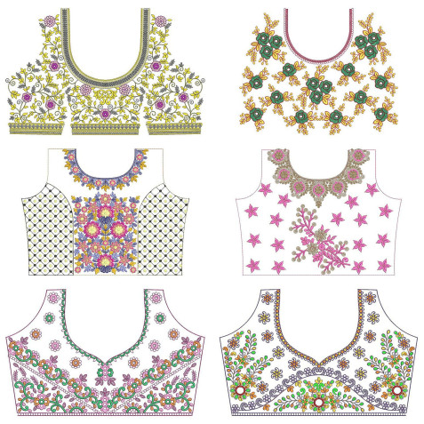 Latest Beautiful Blouse Embroidery Pattern Designs | June 2021 Bulk Download