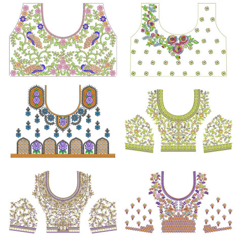 Latest Beautiful Blouse Embroidery Pattern Designs | June 2021 Bulk Download