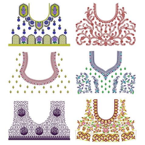10 Blouse Embroidery Designs August 2021 Bulk Download Vol-1