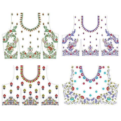 10 Blouse Embroidery Designs | August 2021 Bulk Download Vol-3