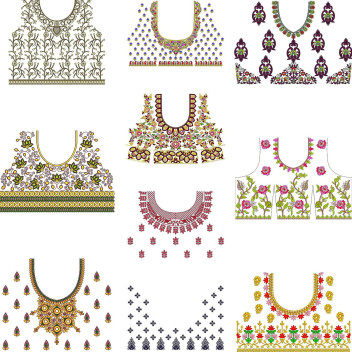 10 Blouse Embroidery Designs | September 2021 Bulk Download VL-4