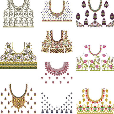 10 Blouse Embroidery Designs | September 2021 Bulk Download VL-4