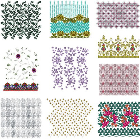10 Big Border Embroidery Designs DC 21 BD VL-9